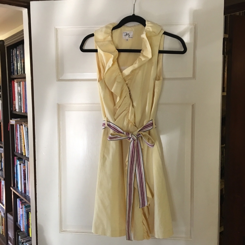 MILLY Ruffle wrap collar dress